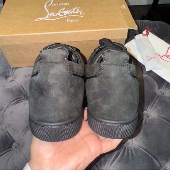 New Size 45.5 Christian Louboutin Rantulow Lace-Up Sneakers Black White - Picture 5 of 7